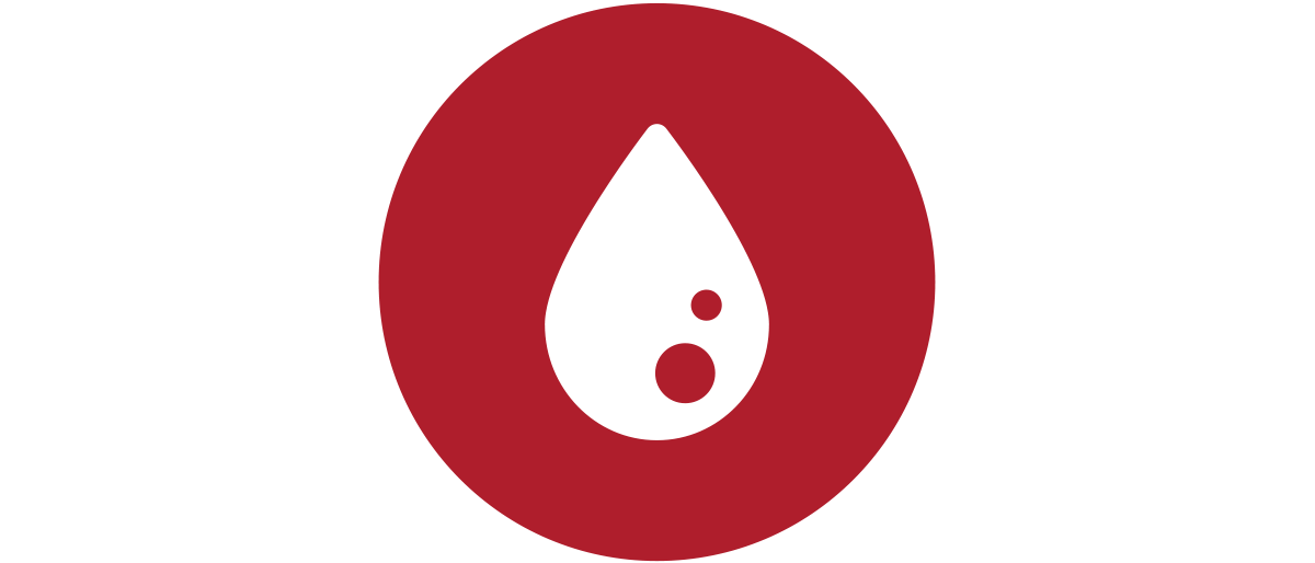 Large icon - red blood drop from Guide to blood gas analysis